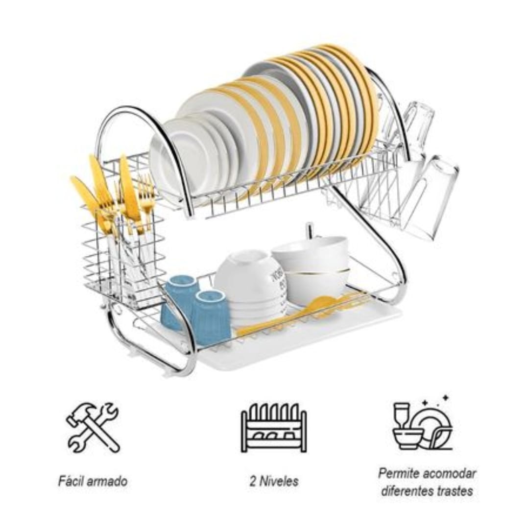 Escurridor Portaplatos de acero inoxidable