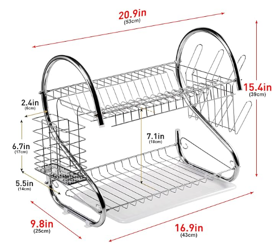 Escurridor Portaplatos de acero inoxidable