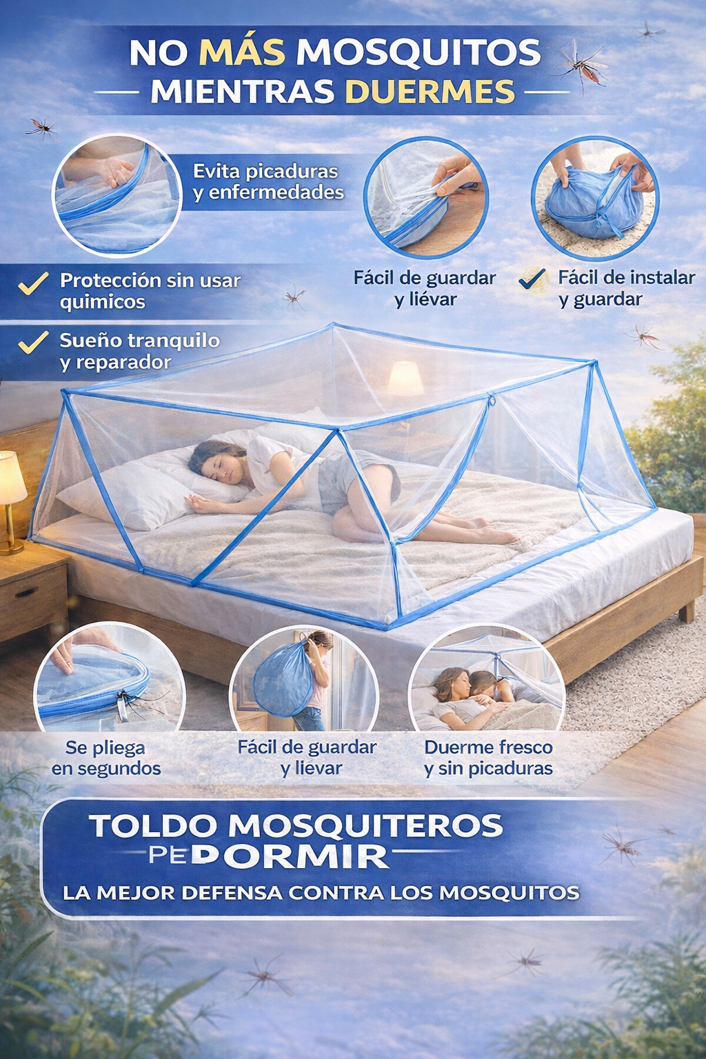 Toldo mosquitero plegable