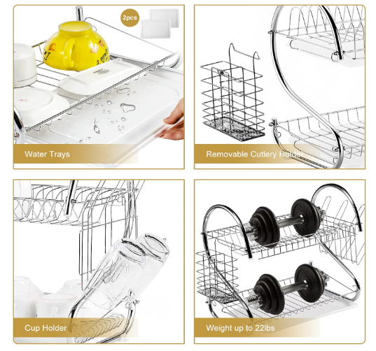Escurridor Portaplatos de acero inoxidable