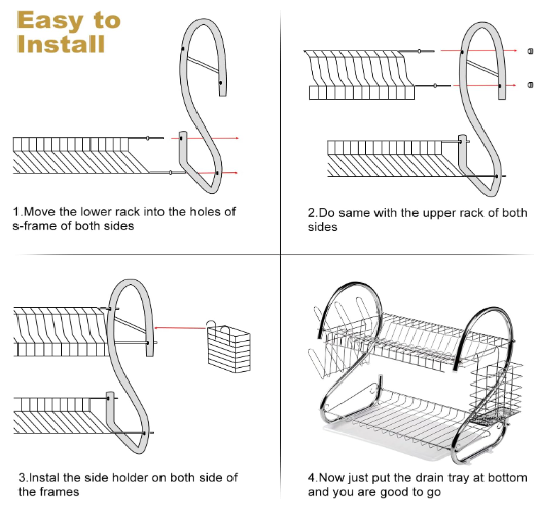 Escurridor Portaplatos de acero inoxidable