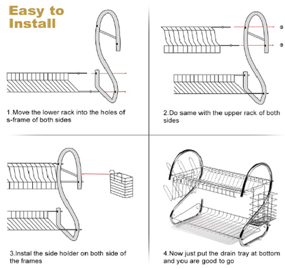 Escurridor Portaplatos de acero inoxidable