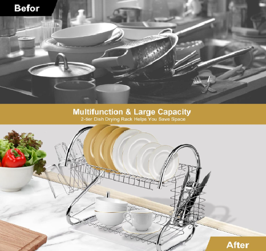 Escurridor Portaplatos de acero inoxidable